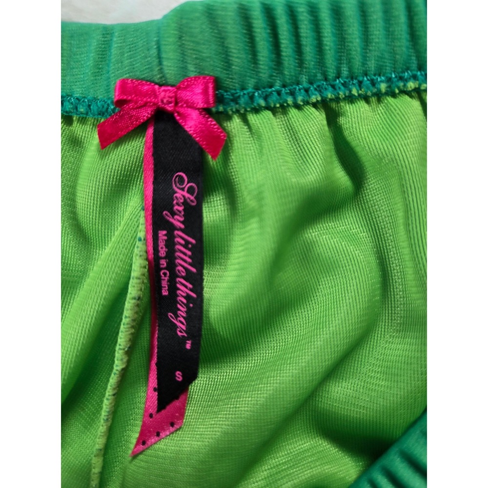 90s Y2K Victoria's Secret Sexy Little Things Green Lace Babydoll Ligerie Set S - Picture 3 of 15